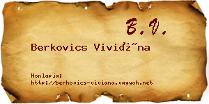 Berkovics Viviána névjegykártya